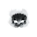 High-quality black and white plush animal mask for Halloween cosplay and themed parties. - Mask / Black and White