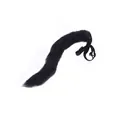 Long black faux fur fox cat tail accessory with adjustable belt for Halloween costume - Small Black Tail