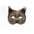Realistic brown furry fox mask for Halloween cosplay and animal parties. - Small Brown Mask