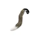 Realistic faux fur animal tail for fox cosplay featuring adjustable black waist belt buckle - Small Brown Tail