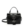 Sac à main boîte noir élégant avec poignée supérieure et bandoulière réglable - Noir