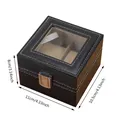 Luxe zwart PU-leren horlogedoos met transparant venster en metalen sluiting-detail - 2 Slots / Zwart