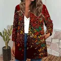 Stilvoller Vintage Cardigan mit ethnischem Schmetterlingsmuster in Dunkelrot für Damen - S / Oberteile / Tiefroter Schmetterling