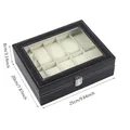 Professionele Horlogedoos van Zwart PU-leer met 10 Vakken - Afmetingen 25x20x8cm - 10 Slots / Zwart
