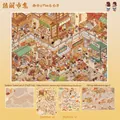 Detailed view of miniature market sticker set with scenery card and 450+ elements - Bustling Market