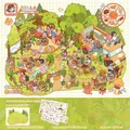 Detalle del kit de pegatinas de camping DIY con hojas de PET y tarjetas de fondo - Zona de Acampada en el Césped
