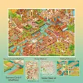 Detailed view of the Thai market themed sticker set with 480 miniature elements and cards. - Sawatdee