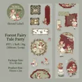 Vintage PET-Aufkleberband mit Waldmärchen-Thema für Scrapbooking - Einzelrolle / 55mmx2m / Waldmärchen