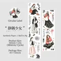 Original watercolor hand-painted girl character washi tape for journaling stickers - Quiet Corner Girl