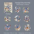 Vintage starry blue butterfly simulated embroidery PET sticker pack 16pcs - Starry Blue