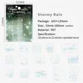 Lot de 30 autocollants PET transparents thème pluie d'orage pour le scrapbooking - Pluie d'Orage (Bleu) / 30 Feuilles