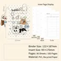 Schattig A6-notitieboek met losse bladen, diverse binnenpagina's en een PVC-hoes - Fluffy Daily / A6P (80 Vellen)
