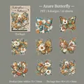 Vintage simulated embroidery butterfly PET sticker set for journaling and DIY crafts - Verdant Green