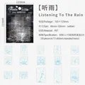 Set de pegatinas transparentes de PET con diseños azules del tema de la lluvia - Escuchando la Lluvia / 30 Hojas