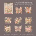 Vintage butterfly PET stickers with embroidery effect, 16 pieces per pack - Soft Pink