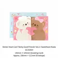 Cute animal koala heart-shaped greeting card with matching envelope for holiday messages - Sweetheart Koala / 1 Card 1 Envelope
