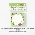 NOTE FOR 100-sheet memo pad with cute travel scenery doodles, 80x80mm size - Travel Scenery / Pack of 100