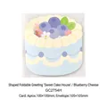 Cute blueberry cheese cake shaped folding greeting card with white envelope, 10x10cm - Blueberry Cheese (GC2754H) / Card 100x100mm + Envelope 105x105mm