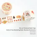 Decorative botanical die-cut washi tape featuring wild mushroom illustrations for journaling - Die-cut Washi Tape (M-D2743H) / 30mmx3m / Wild Mushrooms