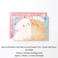 Linda tarjeta de felicitación de conejo Mochi con sobre rosa para mensajes de regalo festivos - Conejo Mochi / 1 Tarjeta 1 Sobre