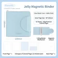 Planwith Jelly light blue magnetic binder notebook with 5-hole refillable inner pages - Jelly Magnetic Loose-Leaf Notebook / 62 Sheets / Mint Green