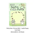 NOTE FOR cute green Joyful Puppy puppy illustration sticky notes 80x80mm 60 sheets pack - Happy Puppy / 60 Sheets / Green (Joyful Puppy)