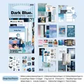 SIMNO multi-material scrapbook kit with Deep Sea Dream theme and decorative stickers - Dark Blue (Blue)