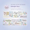 PET decorative tape with 3D silver hot stamping and creative English motifs for journaling - Colorful Stars