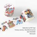 Matte die-cut PET tape from Fantasy World series featuring amusement park doodles - Dreamy Park (M-D2749H) / 40mmx3m