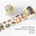 Matte die-cut PET tape featuring adorable food market and cafe doodle illustrations - Food Market (M-D2750H) / 40mmx3m