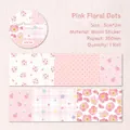 Decorative pink flower pattern washi tape roll for journal and DIY scrapbooking - 1 Roll / Pink Flower Dots