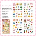 Kawaii Pocket Parade PET Aufkleber Set für Journaling, 4 Blätter mit süßen Motiven - Knusprige Viecher