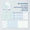 Floral pattern blue daisy washi tape from Flora Gather series for DIY scrapbooking - 1 Roll / Blue Daisies