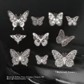 Vintage white lace butterfly PET stickers for scrapbooking and journal decoration kits - Butterfly Veins / Pack of 20