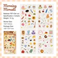 Pocket Parade süßes PET Journaling Aufkleber Set mit 4 dekorativen Comic-Bögen - Morgenhappen