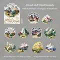 Künstlerische Berglandschaftsaufkleber aus weißem Kraftpapier für Bastelprojekte - 20er Pack / Wolken und Wind