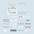 Σετ αυτοκόλλητων Light Blue Wishes με ασημοτυπία για scrapbooking - Ευχές Ανοιχτού Μπλε