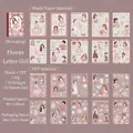 Vintage girl sticker set featuring 20 sheets of Washi and PET material illustrations - Flower Message Girl / 20 Sheets