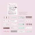 Σετ αυτοκόλλητα PET washi με ασημοτυπία Pink Coffee Language για ημερολόγιο - Ροζ Καφέ Λουλουδάτο