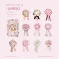 Zachtroze kersenlintrozetstickers voor creatieve scrapbooking en DIY decoratie - Set van 10 vellen / Zachtroze Sakura