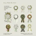 Vintage rozetstickers in groene thee-thema voor scrapbooking en DIY-decoratie - Set van 10 vellen / Greenfield Thee Kleur