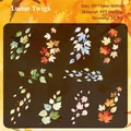 Retro Story Lunar Twigs vintage style PET adhesive stickers for DIY journaling decoration, 20pcs - Lunar Leaves / 20 Pcs