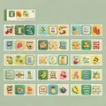 3D-getextureerde fruitstickerverpakking met diverse patronen - Verse Fruitfluisteringen / 30 Stuks