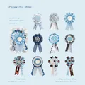 MOMO lint rozet sticker pakket voor DIY scrapbooking en creatieve dagboek decoratie - Set van 10 vellen / Mistig Ijsblauw