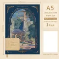 Vintage A5 hardcover notebook with blank pages, 144 sheets, Warm Sun design - Warm Sun