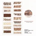Detail of matte PET decorative tape with vintage wrinkled patterns and floral designs - Cinnamon Old Dream