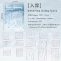 PET stickers for scrapbooking with Rainy Season theme 30 pieces set in blue - Entering Rain (XS19647) / 30 Sheets