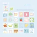 Premium white kraft paper sticker set featuring 100 sheets of cute hand-drawn illustrations - Pack of 100 / Sweet Melon