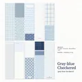 Set di 50 strisce di carta vintage a quadretti grigio-blu per scrapbooking fai da te e diari - 50 Fogli / Plaid Blu Grigio