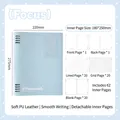 Focus-serie B5 lichtblauw PU-lederen losbladig notitieboek met schattig stippenpatroon - B5 / Blauw